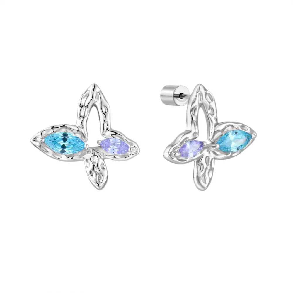 EMKOSUNG 18K Gold  Plated  Light Luxury Silver Earrings for Women