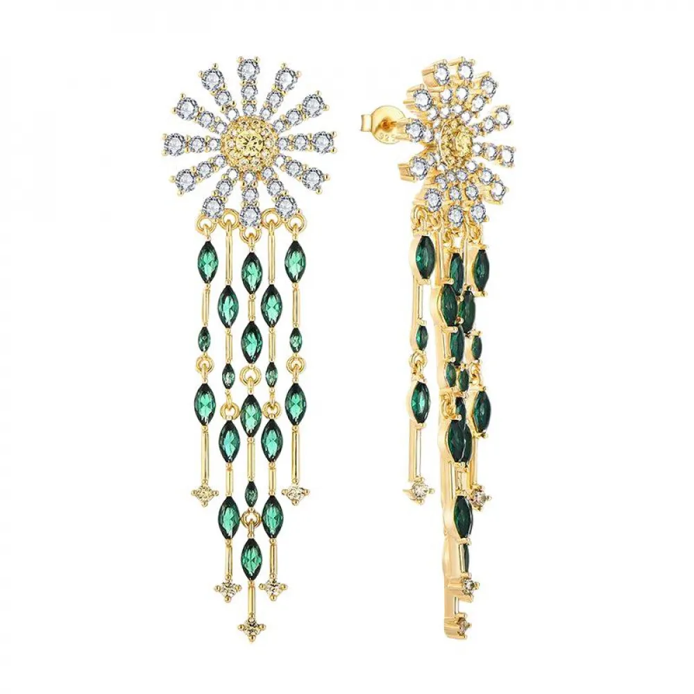 EMKOSUNG 18K Gold  Plated  Light Luxury Silver Earrings for Women