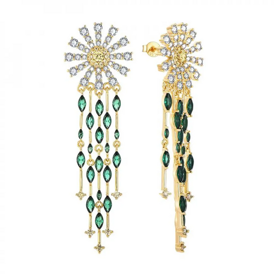 EMKOSUNG 18K Gold  Plated  Light Luxury Silver Earrings for Women