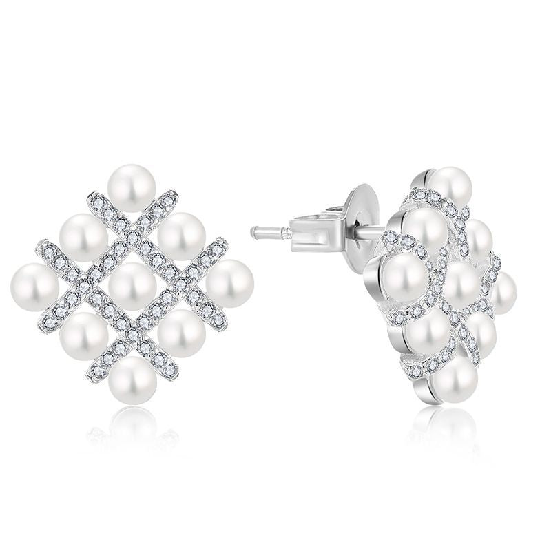 EMKOSUNG 18K Gold  Plated  Light Luxury Silver Earrings for Women