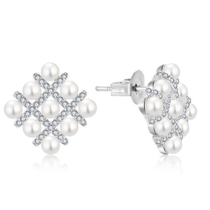 EMKOSUNG 18K Gold  Plated  Light Luxury Silver Earrings for Women