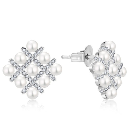 EMKOSUNG 18K Gold  Plated  Light Luxury Silver Earrings for Women