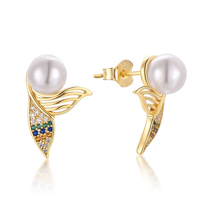 EMKOSUNG 18K Gold  Plated Minimalist Fashion Silver Earrings for Women