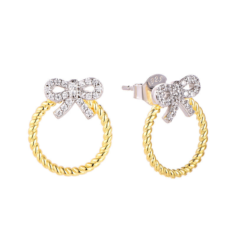 EMKOSUNG 18K Gold  Plated Minimalist Fashion Silver Earrings for Women
