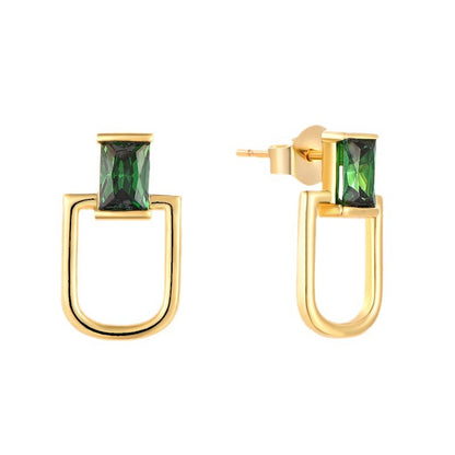 EMKOSUNG 18K Gold  Plated Minimalist Fashion Silver Earrings for Women