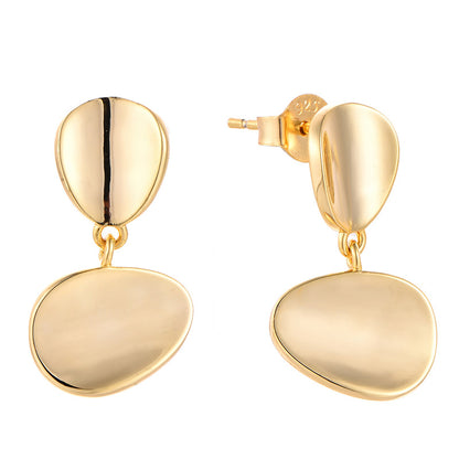 EMKOSUNG 18K Gold  Plated Minimalist Fashion Silver Earrings for Women