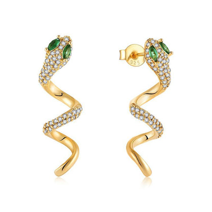 EMKOSUNG 18K Gold  Plated Minimalist Fashion Silver Earrings for Women