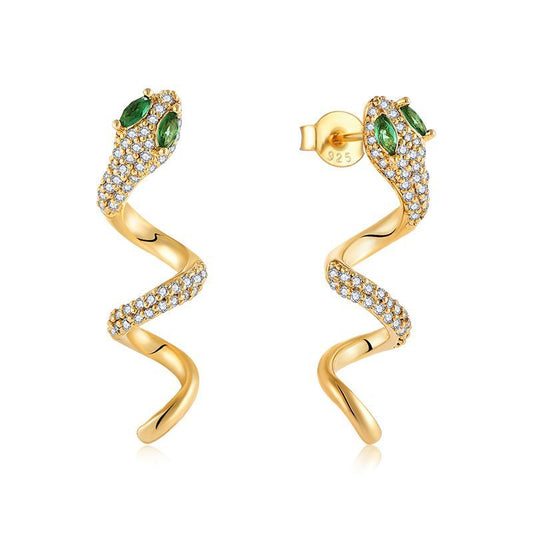 EMKOSUNG 18K Gold  Plated Minimalist Fashion Silver Earrings for Women