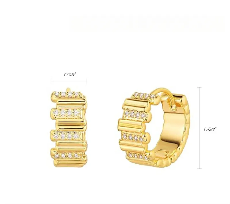 EMKOSUNG 18K Gold  Plated  Light Luxury Silver Earrings for Women