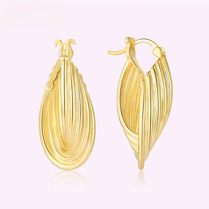 EMKOSUNG 18K Gold  Plated  Light Luxury Silver Earrings for Women