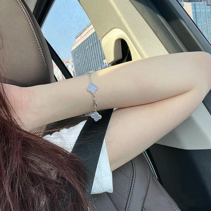 EMKOSUNG 18K Gold  Plated  Four Leaf Clover Bracelets for Women