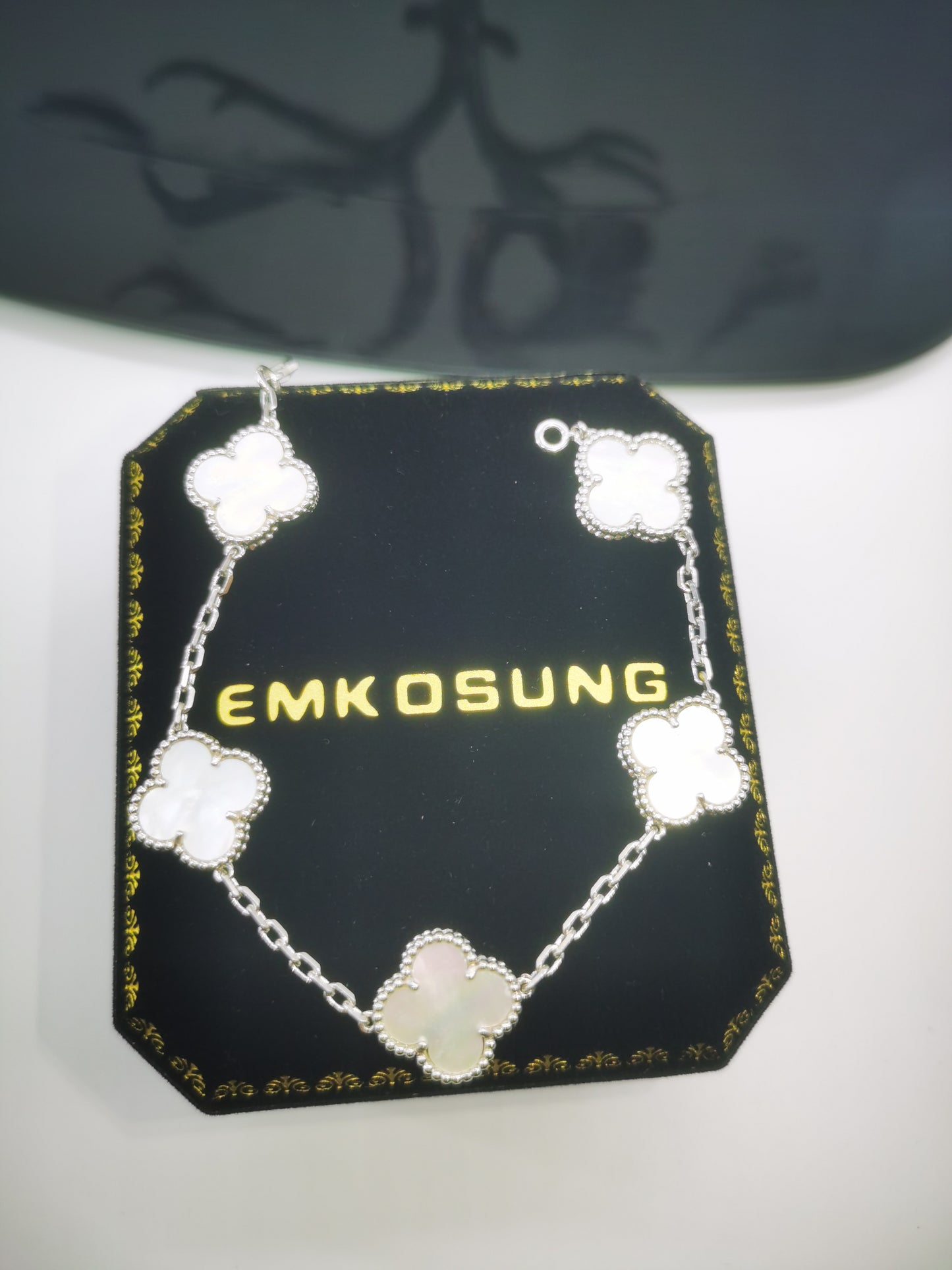 EMKOSUNG 18K Gold  Plated  Four Leaf Clover Bracelets for Women