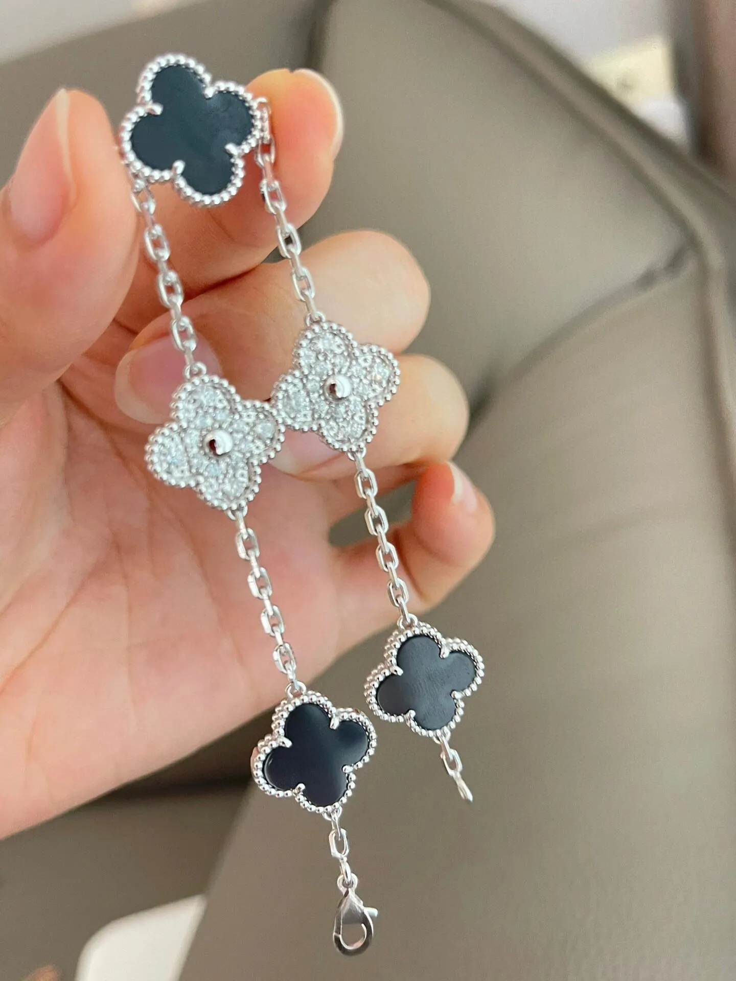 EMKOSUNG 18K Gold  Plated  Four Leaf Clover Bracelets for Women