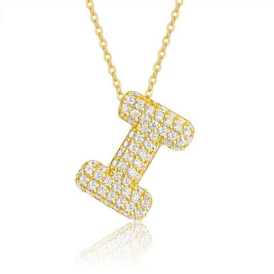 EMKOSUNG 18K Gold  Plated  Light Luxury  Moissanite Initial Letter  Necklaces for Women