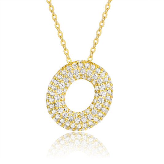 EMKOSUNG 18K Gold  Plated  Light Luxury  Moissanite Initial Letter  Necklaces for Women