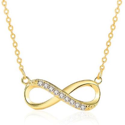 EMKOSUNG 18K Gold Plated Light Luxury Fashion Lucky 8 Necklaces for Women