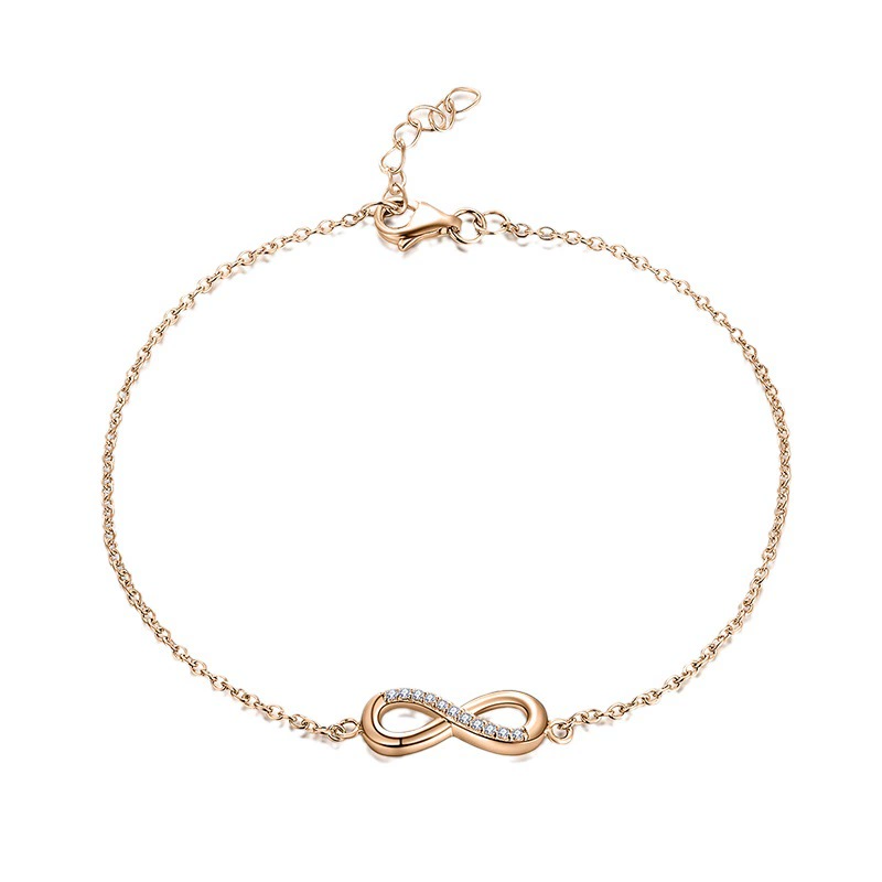 EMKOSUNG 18K Gold Plated Light Luxury Fashion Lucky 8 Bracelets for Women