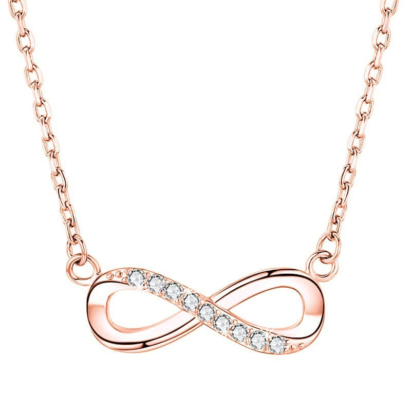 EMKOSUNG 18K Gold Plated Light Luxury Fashion Lucky 8 Necklaces for Women