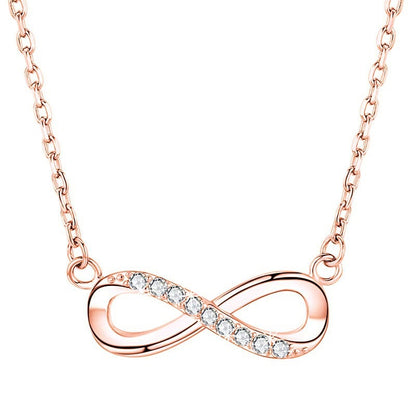 EMKOSUNG 18K Gold Plated Light Luxury Fashion Lucky 8 Necklaces for Women