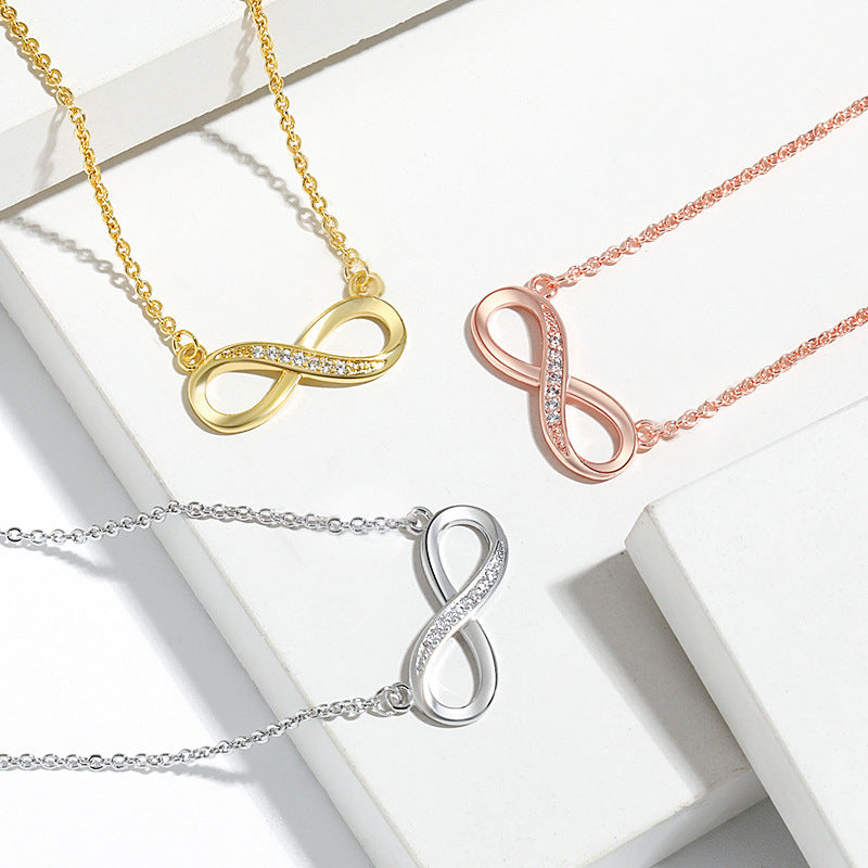 EMKOSUNG 18K Gold Plated Light Luxury Fashion Lucky 8 Necklaces for Women