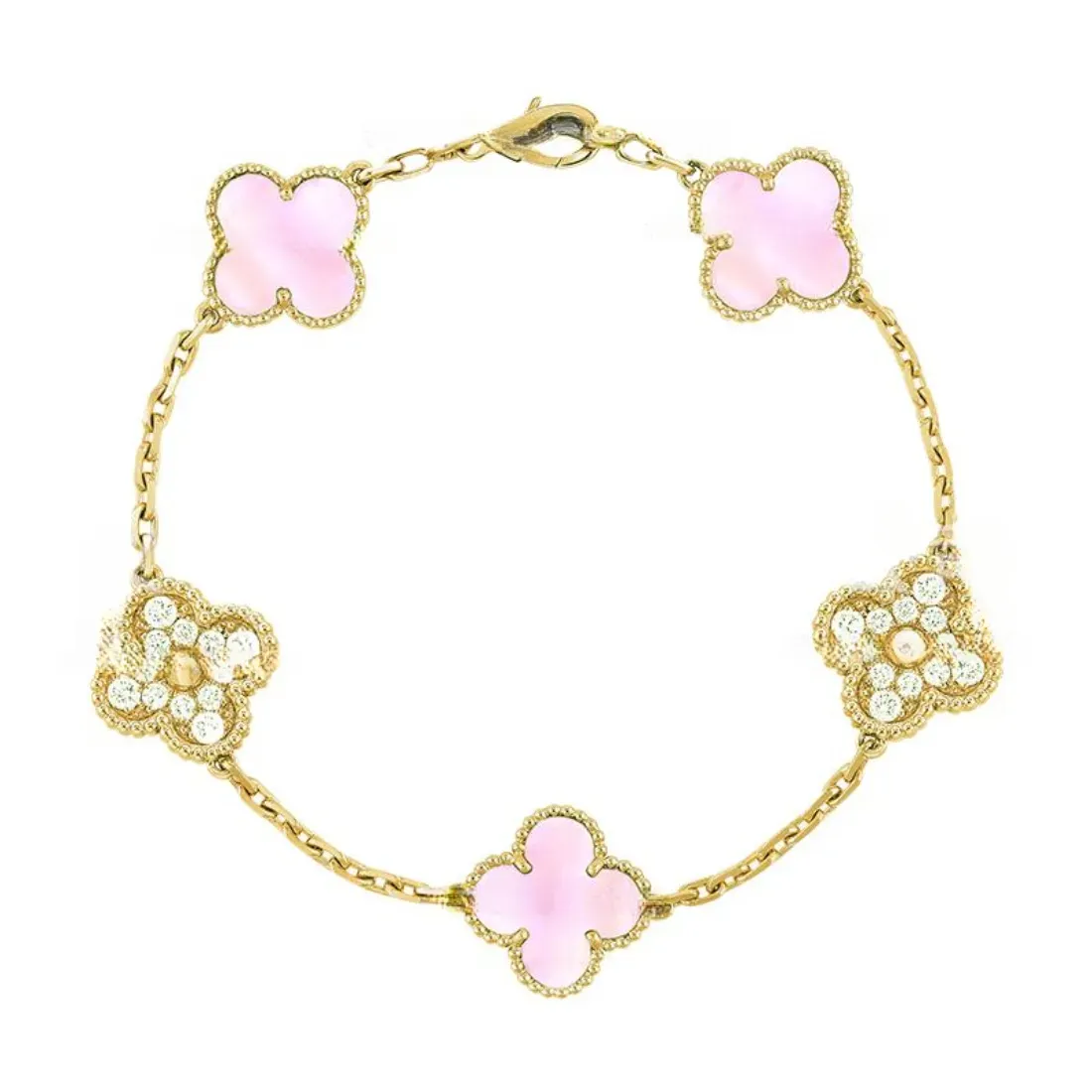 EMKOSUNG 18K Gold  Plated  Four Leaf Clover Bracelets for Women