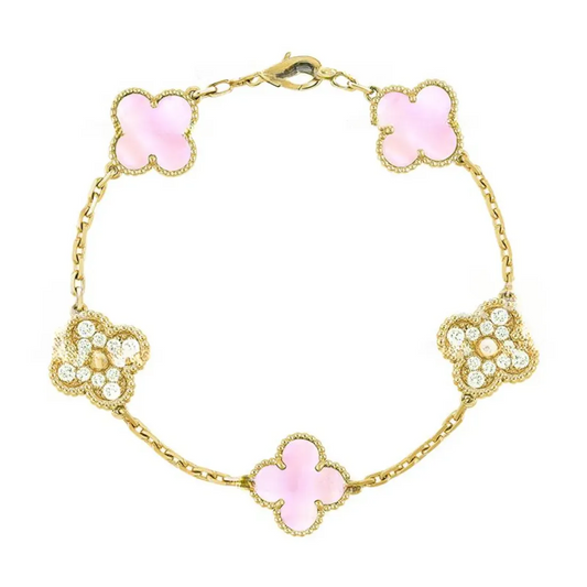 EMKOSUNG 18K Gold  Plated  Four Leaf Clover Bracelets for Women