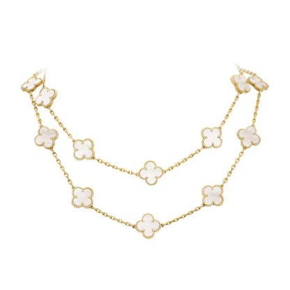 EMKOSUNG 18K Gold  Plated  20 Flowers Four Leaf Clover Necklaces for Women