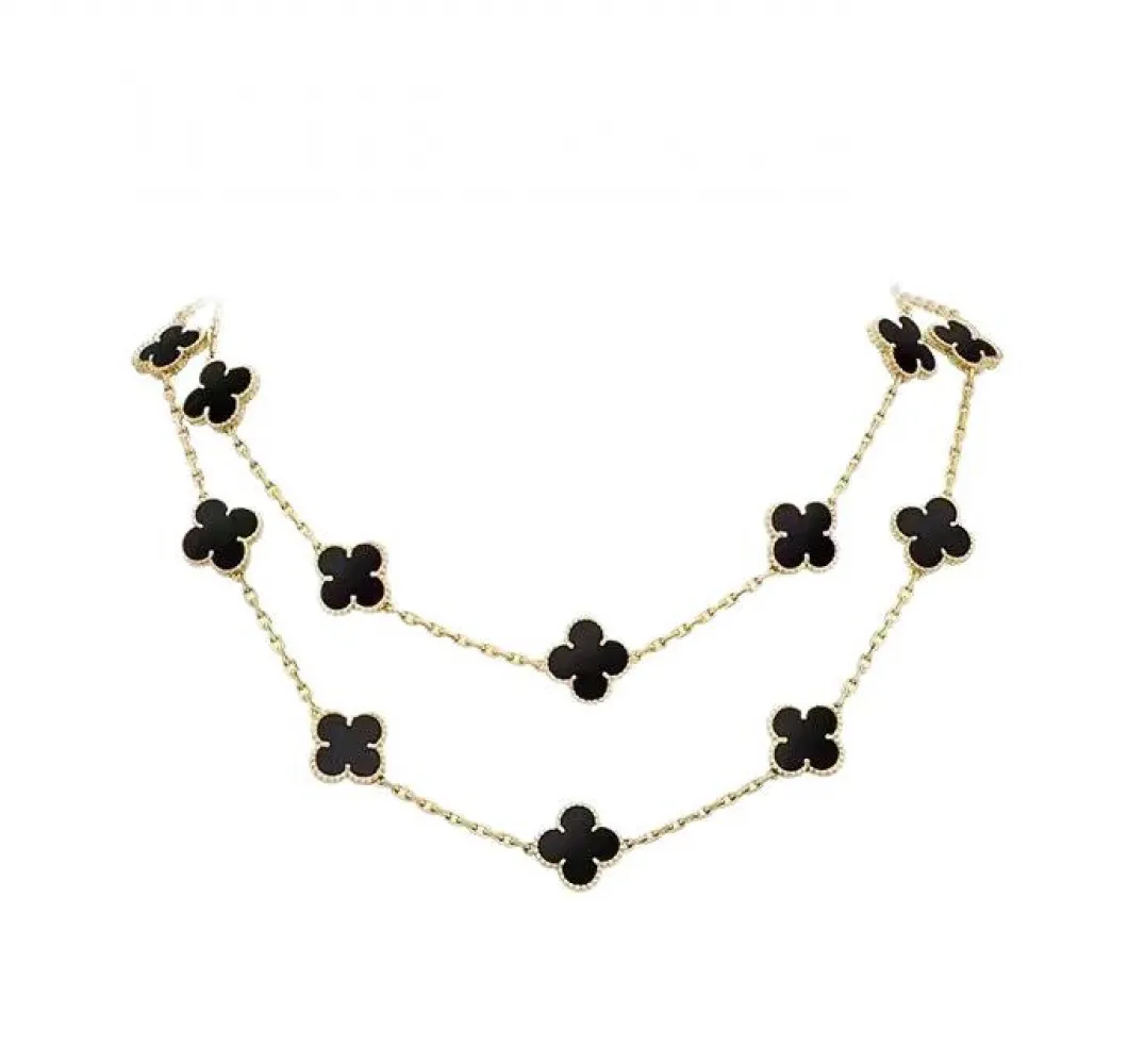 EMKOSUNG 18K Gold  Plated  20 Flowers Four Leaf Clover Necklaces for Women