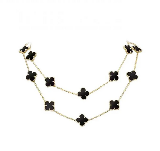 EMKOSUNG 18K Gold  Plated  20 Flowers Four Leaf Clover Necklaces for Women