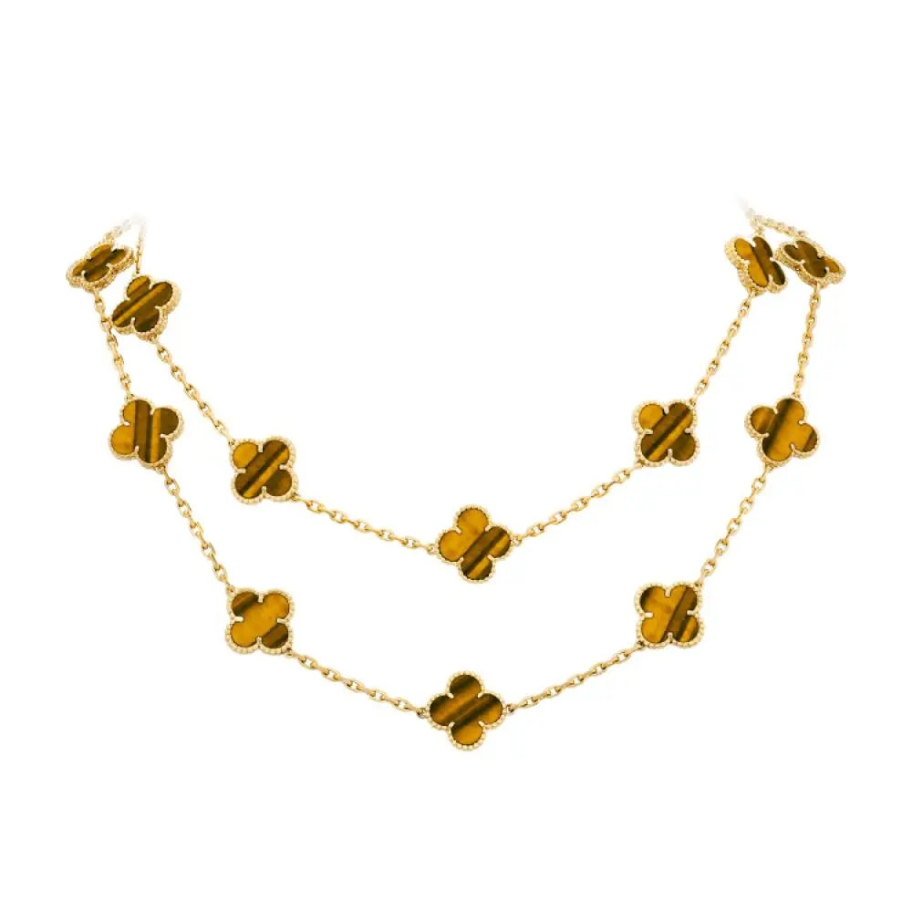 EMKOSUNG 18K Gold  Plated  20 Flowers Four Leaf Clover Necklaces for Women