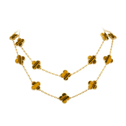 EMKOSUNG 18K Gold  Plated  20 Flowers Four Leaf Clover Necklaces for Women