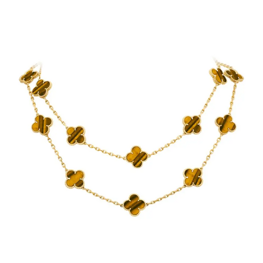 EMKOSUNG 18K Gold  Plated  20 Flowers Four Leaf Clover Necklaces for Women