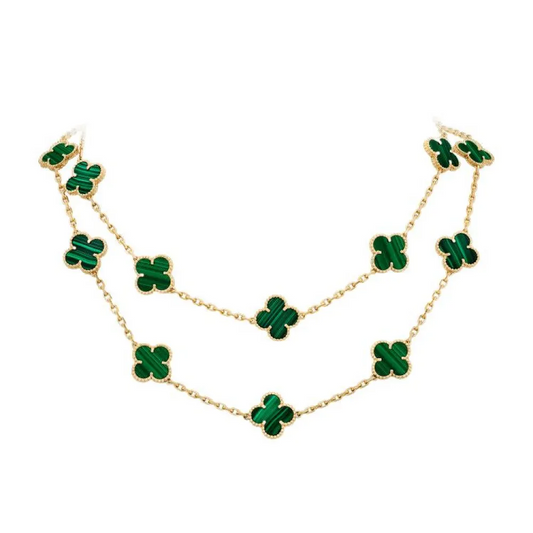 EMKOSUNG 18K Gold  Plated  20 Flowers Four Leaf Clover Necklaces for Women