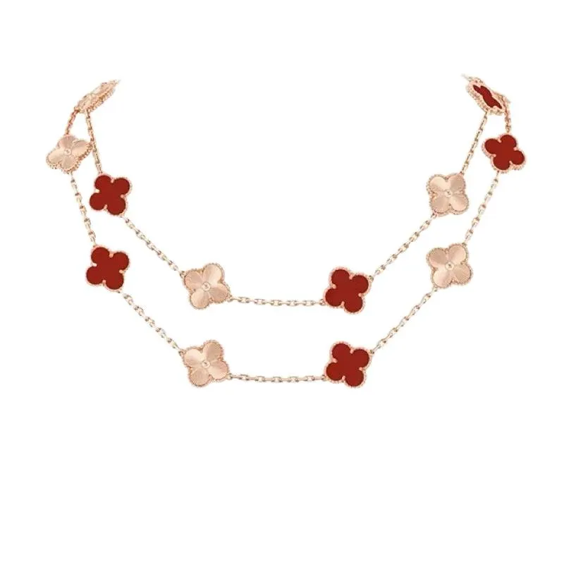 EMKOSUNG 18K Gold  Plated  20 Flowers Four Leaf Clover Necklaces for Women