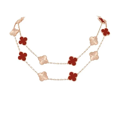 EMKOSUNG 18K Gold  Plated  20 Flowers Four Leaf Clover Necklaces for Women