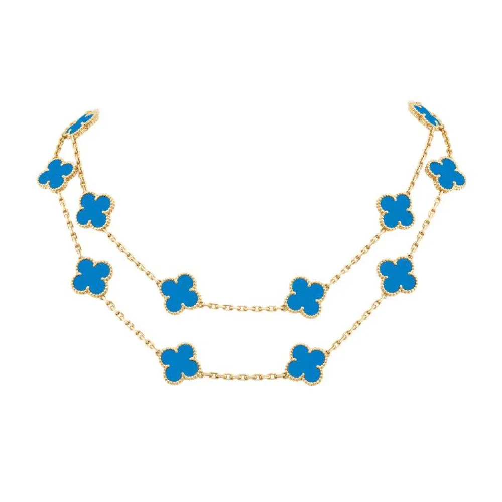 EMKOSUNG 18K Gold  Plated  20 Flowers Four Leaf Clover Necklaces for Women