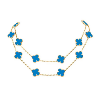 EMKOSUNG 18K Gold  Plated  20 Flowers Four Leaf Clover Necklaces for Women
