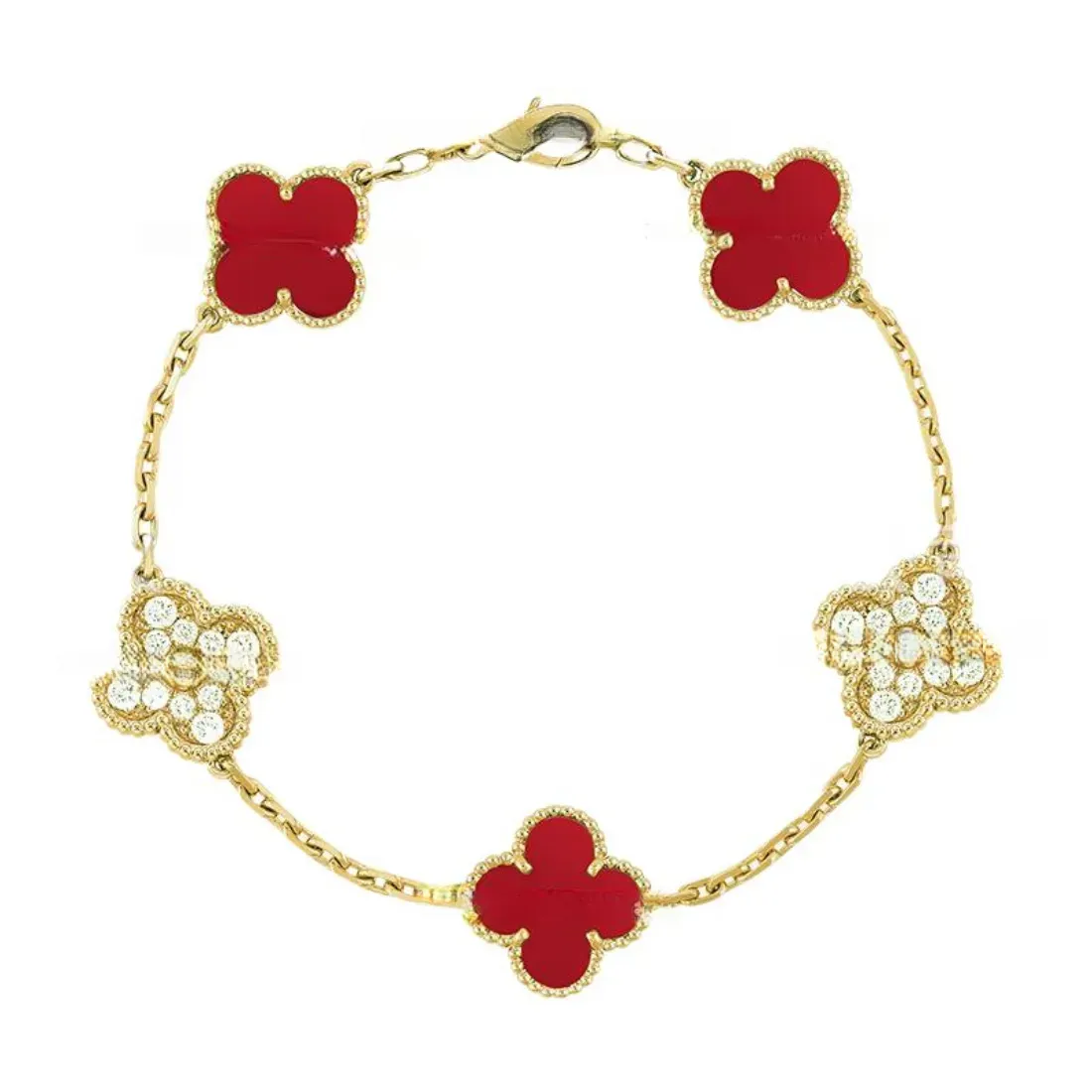 EMKOSUNG 18K Gold  Plated  Four Leaf Clover Bracelets for Women