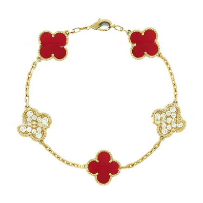 EMKOSUNG 18K Gold  Plated  Four Leaf Clover Bracelets for Women