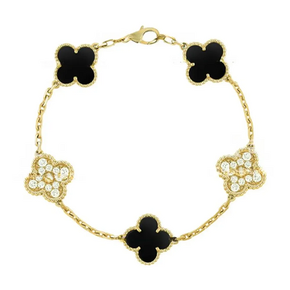 EMKOSUNG 18K Gold  Plated  Four Leaf Clover Bracelets for Women