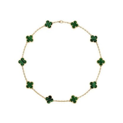 EMKOSUNG 18K Gold  Plated  10 Flowers Four Leaf Clover Necklaces for Women