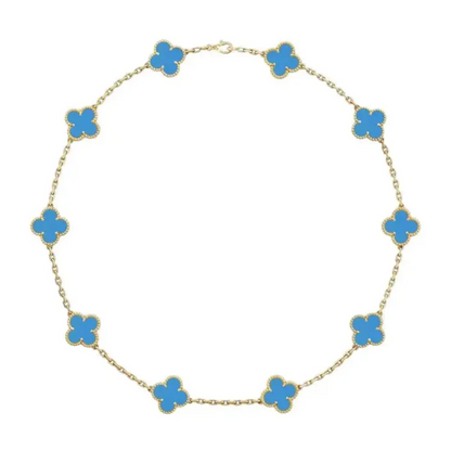 EMKOSUNG 18K Gold  Plated  10 Flowers Four Leaf Clover Necklaces for Women