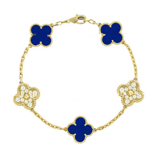 EMKOSUNG 18K Gold  Plated  Four Leaf Clover Bracelets for Women