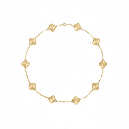 EMKOSUNG 18K Gold  Plated  10 Flowers Four Leaf Clover Necklaces for Women