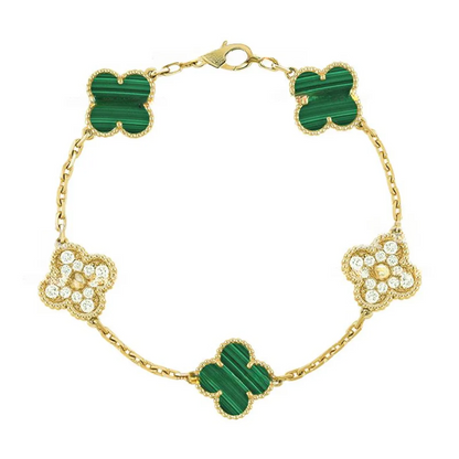 EMKOSUNG 18K Gold  Plated  Four Leaf Clover Bracelets for Women