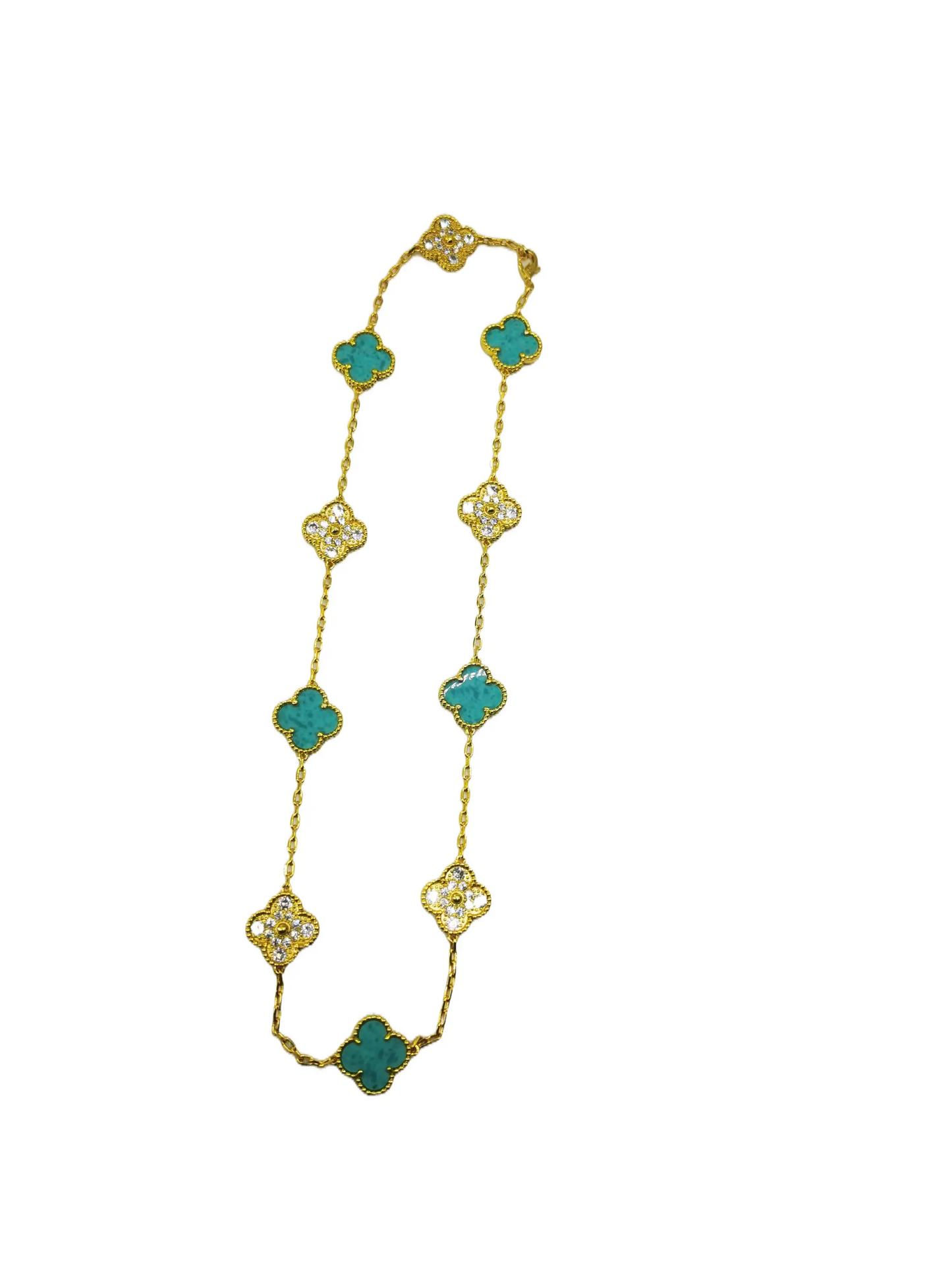 EMKOSUNG 18K Gold  Plated  10 Flowers Four Leaf Clover Necklaces for Women