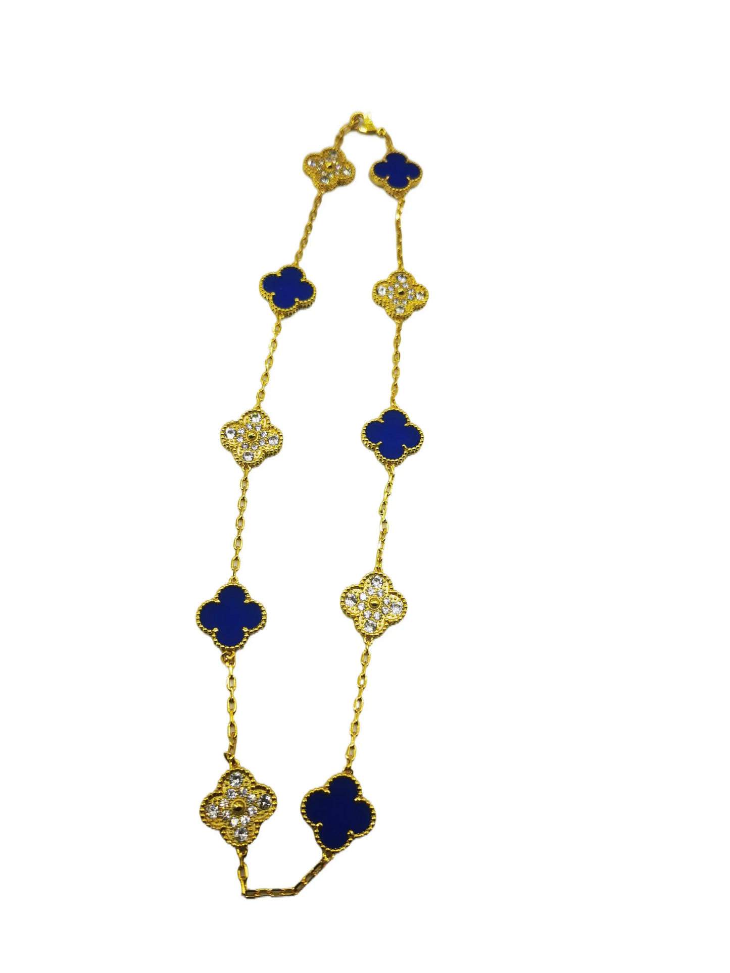 EMKOSUNG 18K Gold  Plated  10 Flowers Four Leaf Clover Necklaces for Women