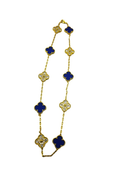 EMKOSUNG 18K Gold  Plated  10 Flowers Four Leaf Clover Necklaces for Women