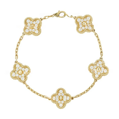 EMKOSUNG 18K Gold  Plated  Four Leaf Clover Bracelets for Women