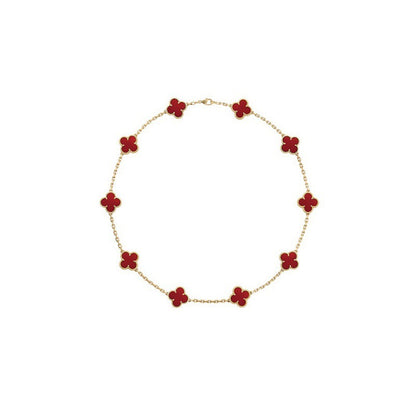 EMKOSUNG 18K Gold  Plated  10 Flowers Four Leaf Clover Necklaces for Women